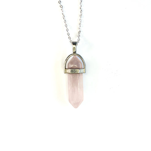 Pembe Kuvars Çivi Kolye